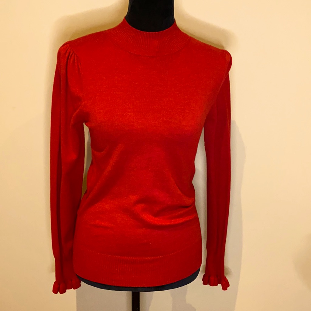 Chelsea & Violet Mock Neck Puffed Shoulders O-20